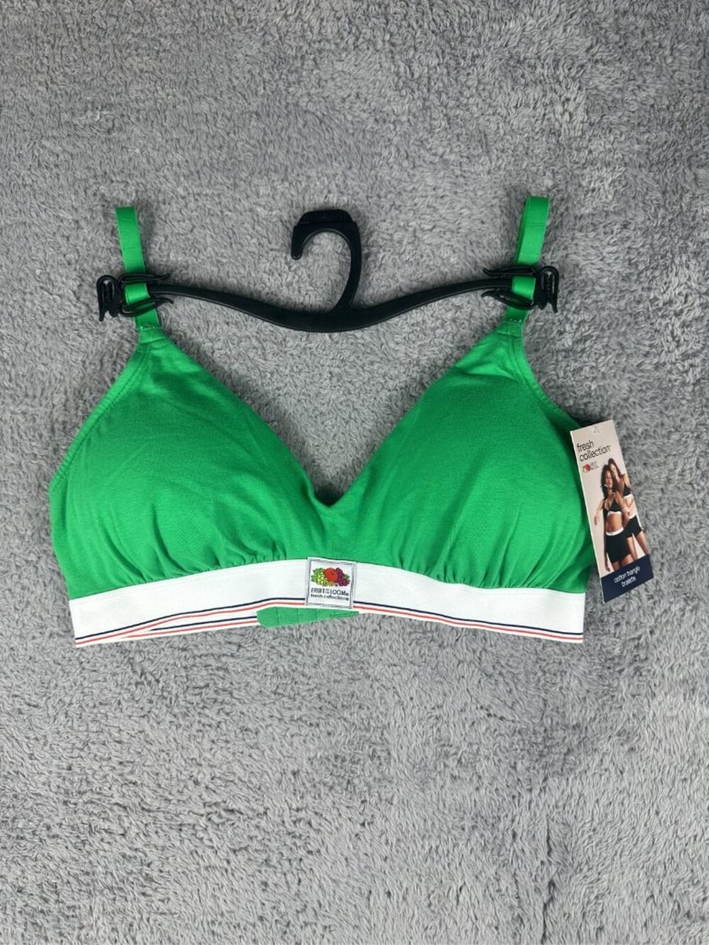 Fruit of the Loom Fresh Collection Women's Green Cotton Bralette XL